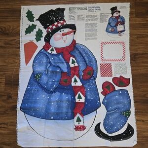 Vintage Daisy Kingdom Christmas Snowman Door Panel Cut And Sew Wall Hanging 1997